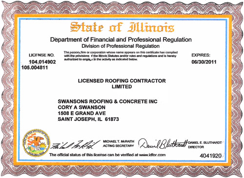State Licensed Roofing Contractor