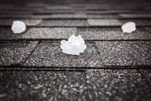 hail on a shingle roof